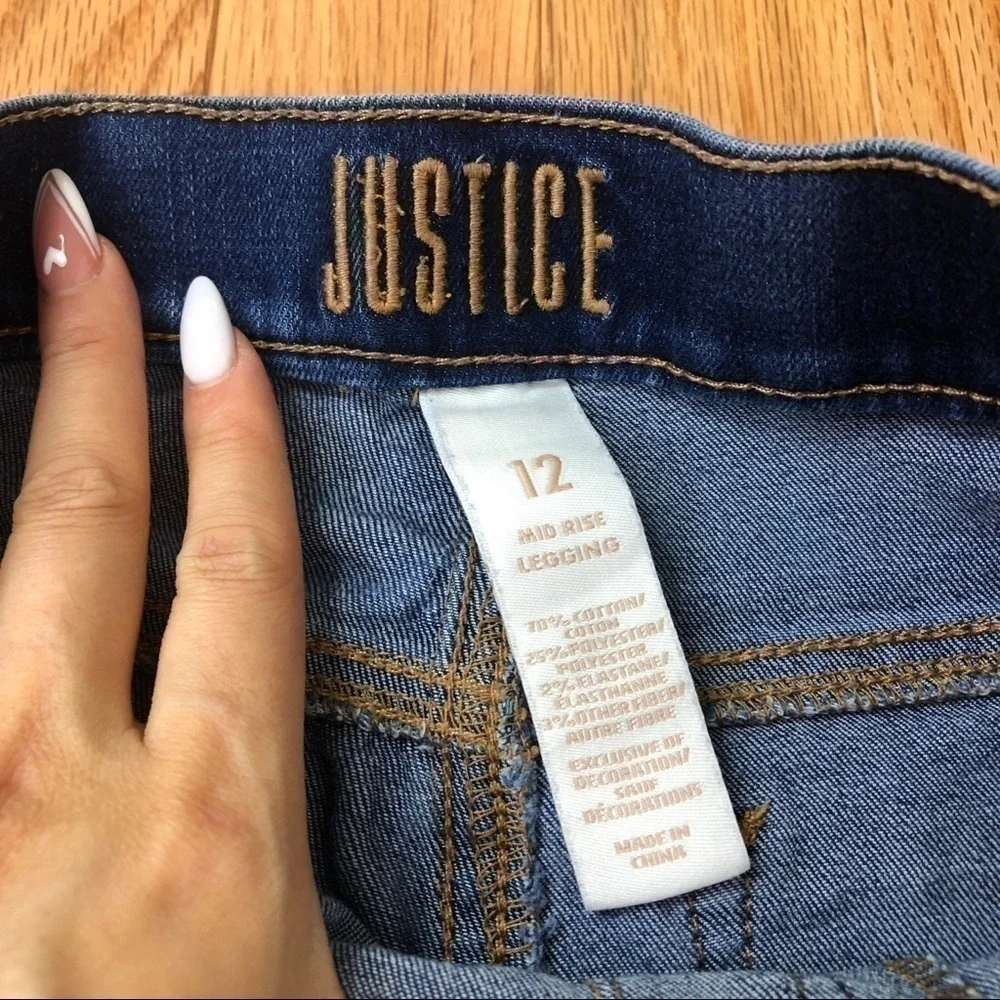 Justice GIRLS distressed bling jeans 12